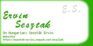 ervin sesztak business card