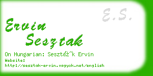 ervin sesztak business card